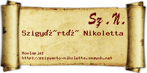 Szigyártó Nikoletta névjegykártya