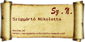Szigyártó Nikoletta névjegykártya