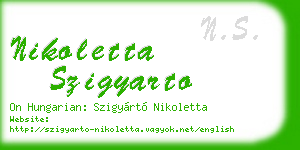 nikoletta szigyarto business card